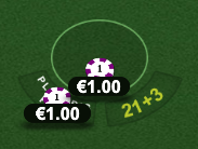 Screenshot of Blackjack Surrender Players Pair side bet with stake